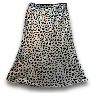 Silky Leopard Print Midi Skirt